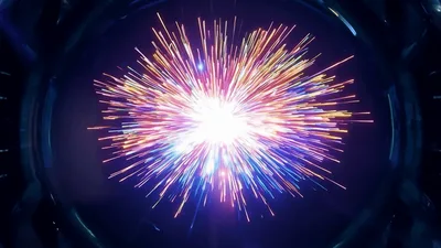 Abstract Colorful Light Burst Expanding In Dark Tunnel