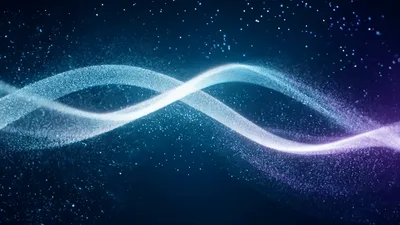 Abstract Glowing Light Waves Flowing Through Space