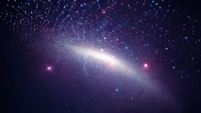 Abstract Galaxy Rotating In Deep Space With Glowing Stars