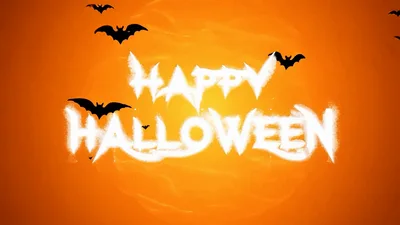 Happy Halloween Text Animation With Flying Bats