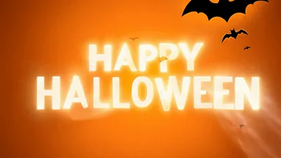 Happy Halloween Text Animation With Flying Bats