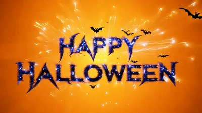 Happy Halloween Text Animation With Flying Bats