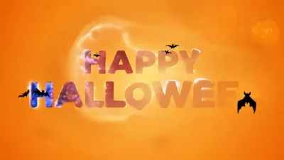Happy Halloween Text Animation With Flying Bats