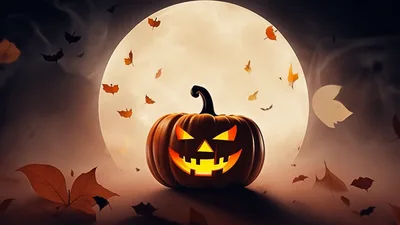Jack O Lantern Pumpkin With Happy Halloween Text Animation
