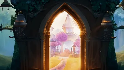 Magical Portal Opening To A Fantasy Kingdom
