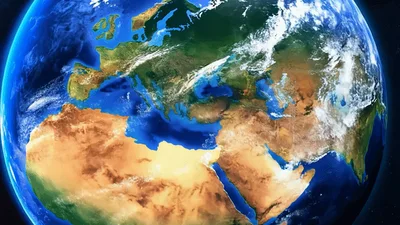 Digital Earth Zoom Into The Middle East Region