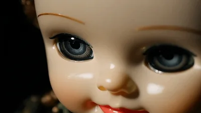 Close Up Of A Vintage Doll Face