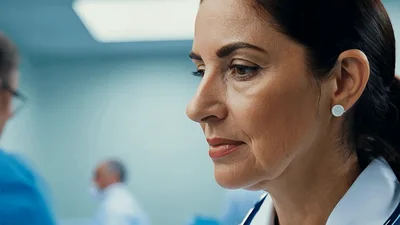 Female Doctor Smiling During Hospital Ward Rounds
