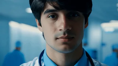 Young Male Doctor Looking Directly Into Camera