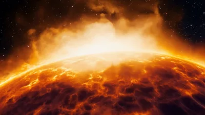 Intense Solar Flare Erupting From The Sun Surface