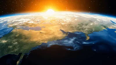 Sunrise Over Earth From Space Orbit