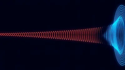 Abstract Glowing Blue And Red Waveform Tunnel Animation