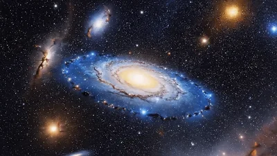 Cinematic Space Journey Through Galaxies And Planets