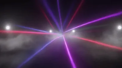 Colorful Laser Light Show With Fog Effects