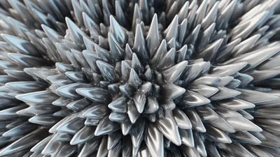 Abstract Ferrofluid Spikes Pulsing In Magnetic Field