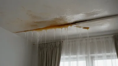 Water Leaking Through Damaged Residential Ceiling