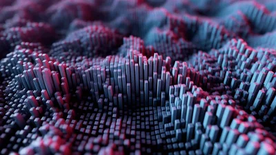 Abstract 3D Cubes Moving In Wavy Motion