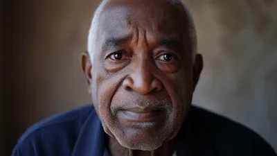 Portrait Of An Elderly African American Man Looking Forward