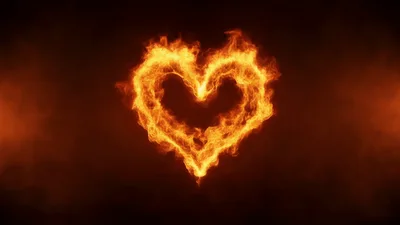 Burning Fire Heart Shape Animation