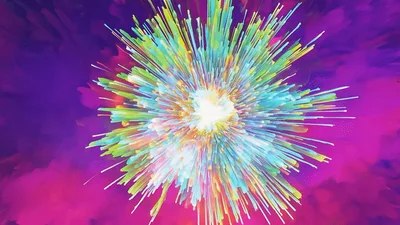 Abstract Colorful Particle Explosion Bursting Outward