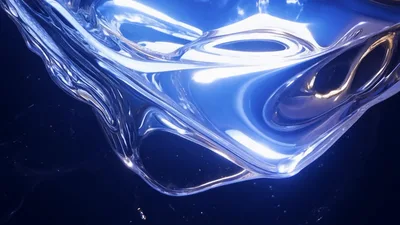 Abstract Liquid Metal Flowing In Dark Space