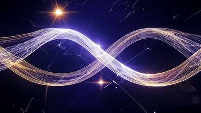 Abstract Infinity Symbol With Glowing Light Waves