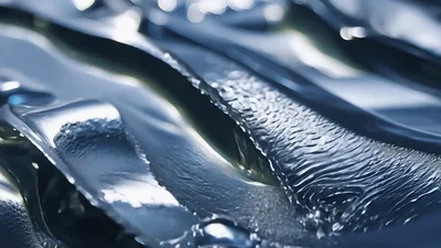 Liquid Metal Flowing Over Textured Metallic Surface