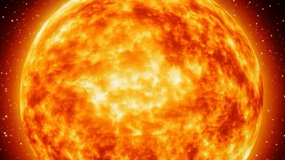 Glowing Sun Surface With Intense Solar Activity