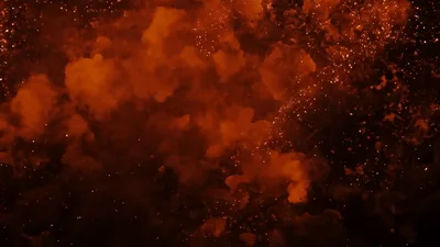 Golden Firework Explosion With Glowing Sparks And Smoke