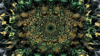 Abstract Kaleidoscope Tunnel With Shifting Geometric Patterns