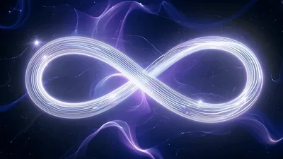 Glowing Infinity Symbol Pulsing With Cosmic Energy