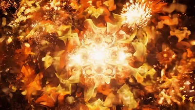 Abstract Fire Explosion Kaleidoscope Motion Background