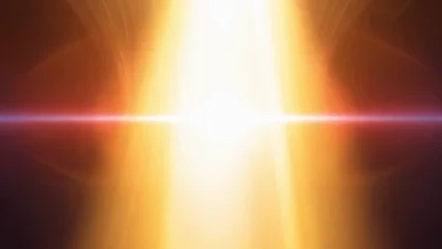 Bright Golden Light Rays Expanding From Center