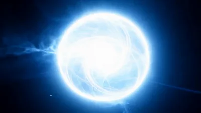 Glowing Energy Sphere With Swirling Plasma Currents