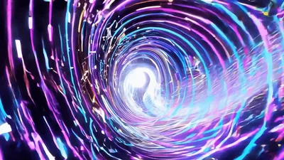Abstract Neon Light Tunnel Warp Speed Effect