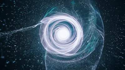 Abstract Cosmic Spiral Galaxy Rotating In Deep Space