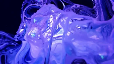 Abstract Liquid Paint Swirls In Vibrant Colors