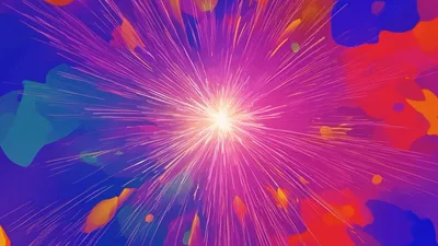 Abstract Colorful Explosion With Radiant Light Rays