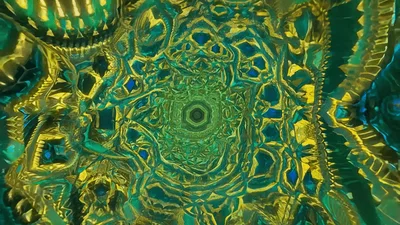 Abstract Kaleidoscope Tunnel With Shifting Geometric Patterns