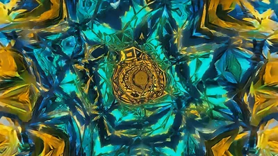 Abstract Kaleidoscope Tunnel With Shifting Geometric Patterns