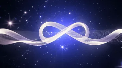 Glowing Infinity Symbol Floating In Deep Space