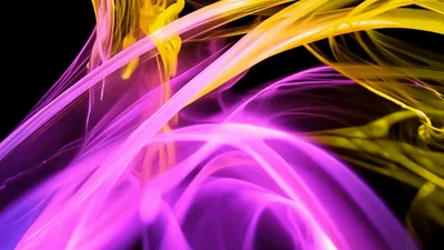 Abstract Glowing Light Trails Flowing Through Dark Space