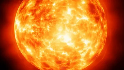 Glowing Sun Surface With Intense Solar Activity