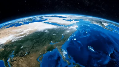 Cinematic Earth Rotation Showing North America From Space