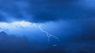 Intense Lightning Strikes During A Stormy Night