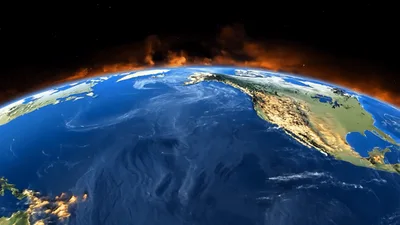 Apocalyptic Earth View With Global Explosions And Fire