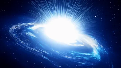 Bright Star Exploding In Deep Space Nebula