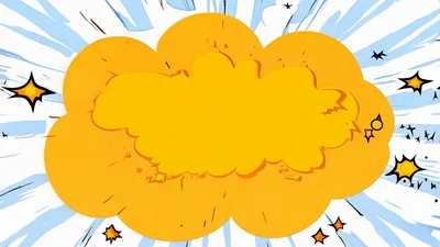 Animated Comic Book Style Explosion With Cartoon Characters