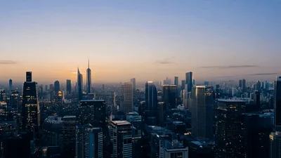 Time Lapse of Shanghai Skyline at Sunset
