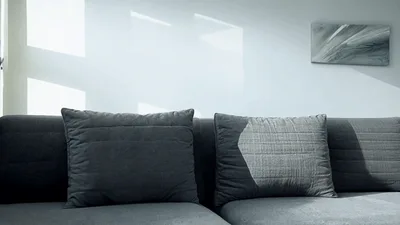 Modern Living Room Interior With Grey Sofa